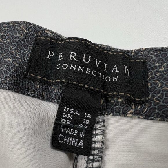 PERUVIAN CONNECTION Straight Jeans Snake Printed High Rise Women's US Size 14 - Picture 3 of 10